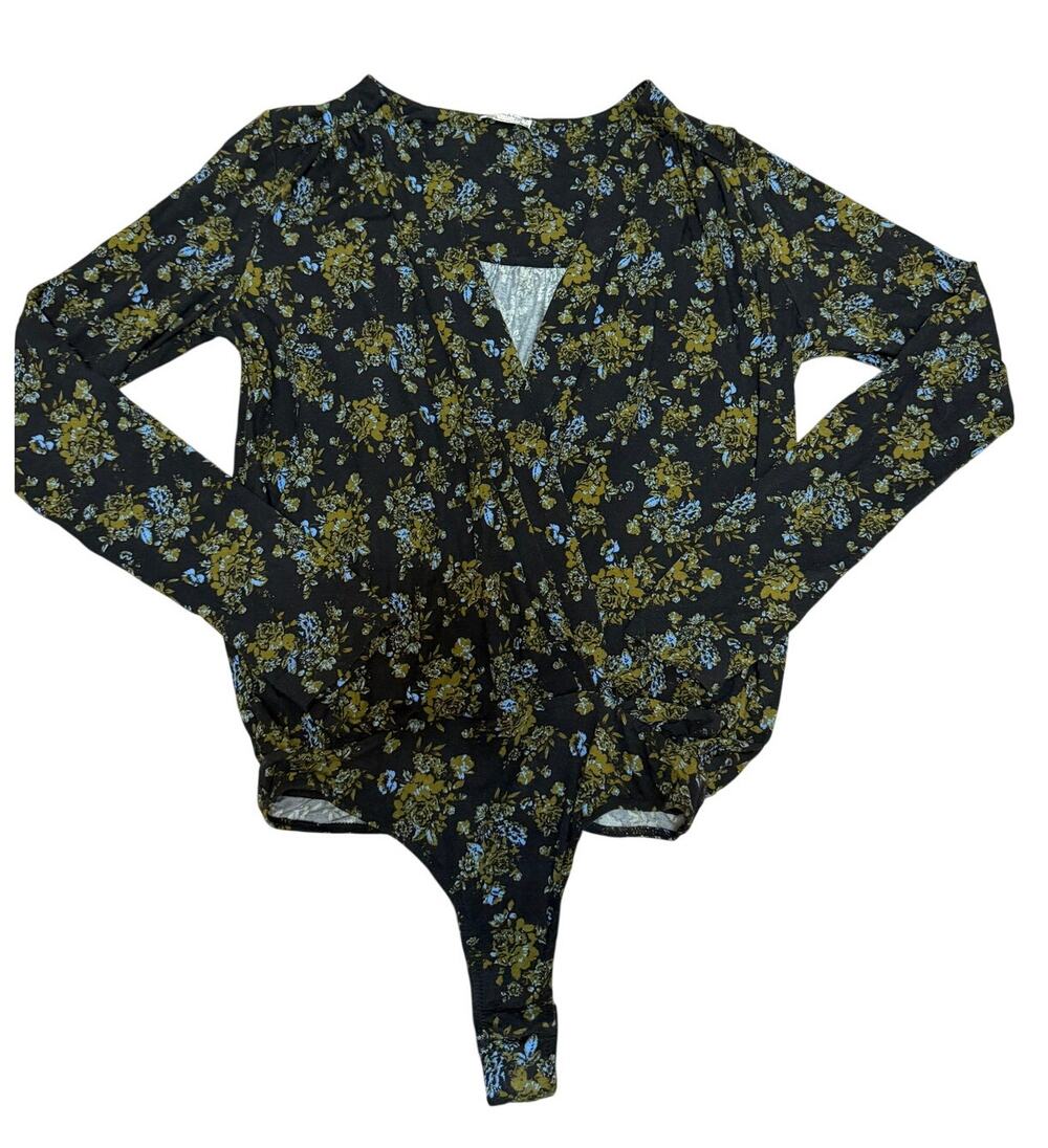 Intimately Free People Floral Long Sleeve Bodysuit - Size Small